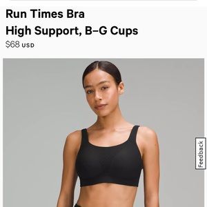 Lululemon Run Times Bra, High Support